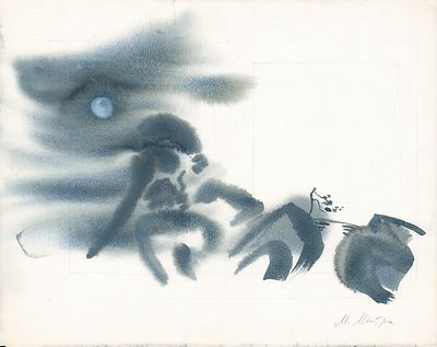 Митурич М.П. Ночь. Вариант иллюстрации к книге "Журавлиные перья": Яп. нар. сказки; Песенки; 