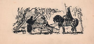 Могилевский А.П. Руслан и ведьма. Иллюстрация к поэме А.С. Пушкина "Руслан и Людмиле". 