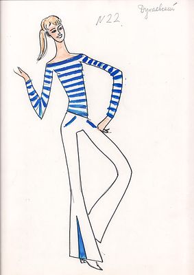 Севастьянов И.В. Девушка в матроске. Эскиз театрального костюма оперетте И. Дунаевского 