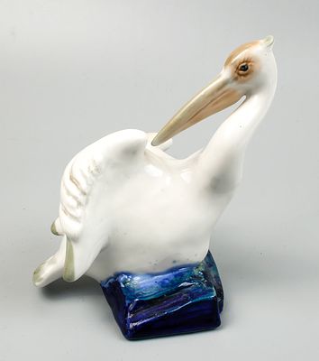 [Авторский советский фарфор] Кожин П.М. "Пеликан" - авторская работа. Дулевский фарфоровый 