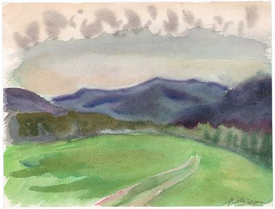 Митурич М.П. Алтай. 1980-е гг. Бумага, акварель. Лист 27х35 см. Из семьи художника. Митурич Май 