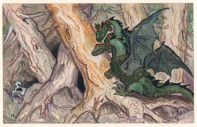 Кочергин Н.М. Посадил княжну в пещеру, вход деревьями завалил. И не видел как собачка 