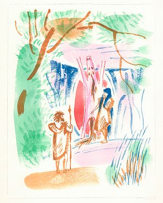 Митурич М.П. Вытирай, милый, ноги перед тем как войти. Вариант иллюстрации к книге Р. Киплинга 