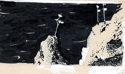 Жутовский Б.И. Утес. Оригинал иллюстрации к книге Велтистова Е. "Приключения на дне моря" 