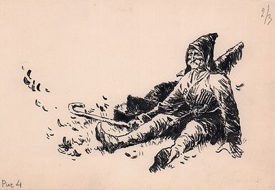 Адрианов С.В. Пастух. Оригинал иллюстрации к книге Б. Шинкуба "Медвежья пляска". Москва : 