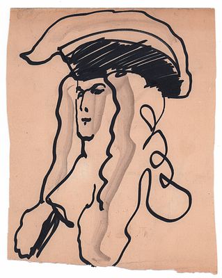 Бунин П.Л. Портрет молодого человека. Оригинал иллюстрации к книге на историческую тему. 1960-е 