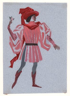 Гольц Н.Г. Эскиз мужского костюма к опере &laquo;Иоланта&raquo; для театра Н. Сац. 1970-80-е гг. Бумага 