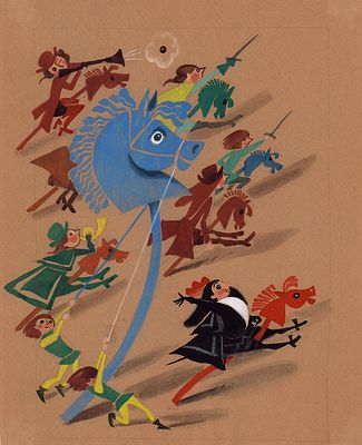 Гольц Н.Г. В бой. Вариант иллюстрации к книге А. Погорельского "Черная курица или подземные 