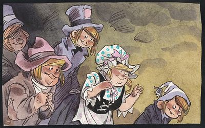 Мигунов Е.Т. Молодец, Элли! - воскликнула кухарка. Вариант иллюстрации к кадру из диафильма 