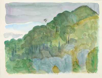 Митурич М.П. Черногория. 2007 г. Бумага, акварель. Лист 50х66 см. Подпись в правом нижнем углу. 