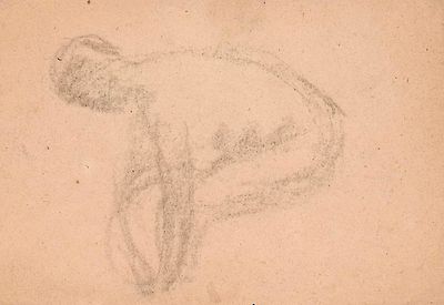 Аксельрод М.М. Моющая ноги. 1930-е гг. Бумага, карандаш. Лист 14х20 см. Незначительное замятие 