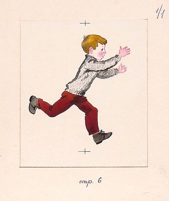 Афанасьева М.Л. Бегом. Оригинал иллюстрации к книге Ю. Ермолаева "Чемпион наоборот". Москва : 