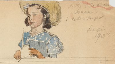 Бенуа А.Н. Портрет Лели Бенуа на плане Анцио близ Рима за несколько дней до отъезда в 