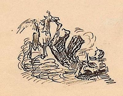 Бехтеев В.Г. Кусающаяся лошадь (миниатюра). Концовка к книге В. Ирвинга "Рассказы и легенды" 