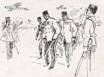 Бунин П.Л. Встреча. Иллюстрация на историческую тему. Бумага, тушь, перо. Лист 28,2х37,2 см. 