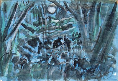 Дувидов В.А. Эскиз варианта форзаца к книге Р. Киплинга "Мотылек, который топнул ногой". 