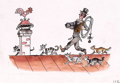 Елисеев А.М. Трубочист. Оригинал иллюстрации к детской книге, 1990-е гг. Бумага, тушь 