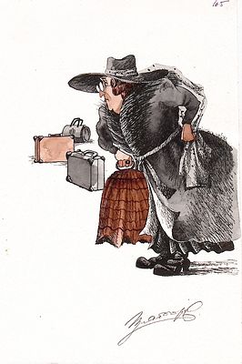 Златогоров Г.С. В ожидании поезда. Оригинал иллюстрации к книге П. Трэверс "Мэри Поппинс". 