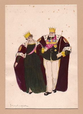 Колосов А.А. Король и королева. Эскиз театрального костюма к постановке по пьесе Хасинто 