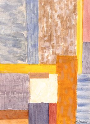 Коровин А.Ю. Композиция "Белая фигура". 1990-е гг. Бумага, смешанная техника. Лист 47,7х36 см. 