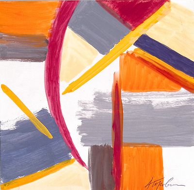 Коровин А.Ю. Композиция "Пересечение". 1990-е гг. Бумага, смешанная техника. Лист 29х29 см. 