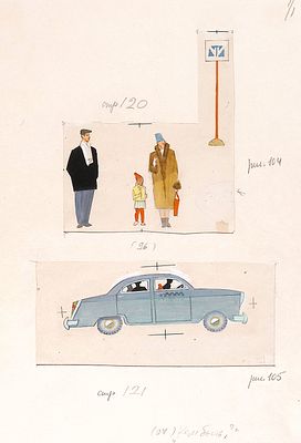 Коровин Ю.Д. ...я б в шоферы пошел - пусть меня научат. Оригиналы иллюстраций (полный разворот) 