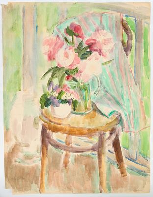 Коровина (Замышляева) А.П. Букет. 1970-е гг. Бумага, акварель. Лист 64,5х49,5 см на бумажной 