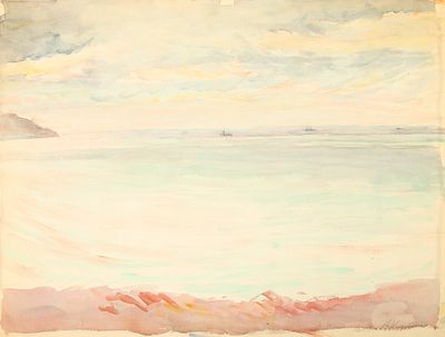 Коровина (Замышляева) А.П. Крым. 1950-е гг. Бумага, акварель. Лист 50х66 см. Подпись в правом 