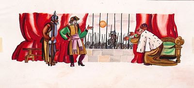 Лемкуль Ф.В. Разговор во дворце. Оригинал иллюстрации к книге "Как Василь змея одолел". 