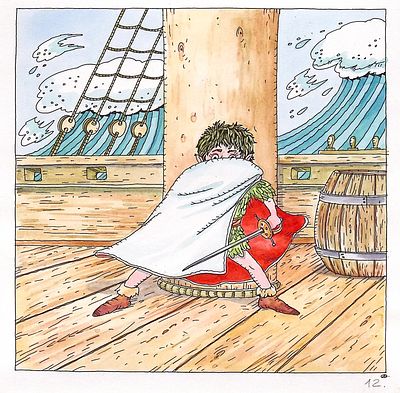 Лукьянов А.Н. На палубе. Оригинал иллюстрации к книге Д. Барри "Питер Пен". 2000-е гг. Бумага 