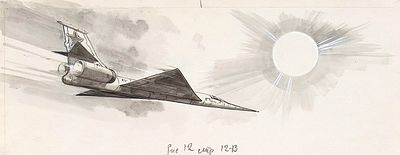 Лурье А.А. Полет. Оригинал иллюстрации к книге А. Крючек "Первый полет" [Рассказ, Для 