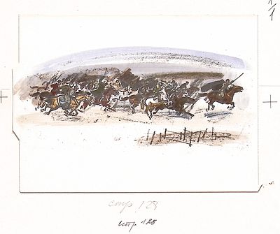 Лямин Н.В. Атака. Оригинал иллюстрации к сборнику рассказов о легендарных героях Гражданской 