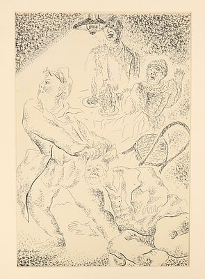 Мусатов Г.А. Попойка. Иллюстрация к М.Ф. Достоевскому "Униженные и оскорбленные". Прага 