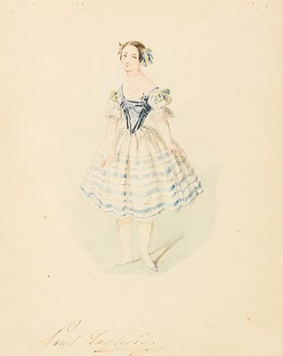 Неизвестный художник. Мария Тальони. Европа. 1830-1840-е гг. Бумага, карандаш, акварель. Лист 