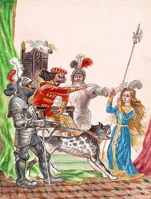 Плаксин А.С. Приказал он увести дочь в лес. Оригинал иллюстрации к книге "Лучшие сказки мира" / 