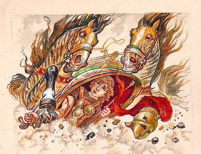 Плаксин А.С. Подвиг Геракла. Оригинал иллюстрации. 1990-2000-е гг. Бумага, акварель. Лист 19х24 