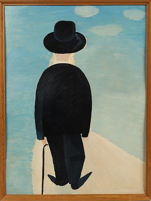 Фокина Е.Ю. Идущий III.1995. Картон, масло, 60х45 см. На обороте авторская подпись и 