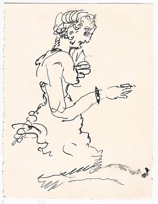 Фонвизин А.В. Дама с браслетом. 1950-е гг. Бумага, тушь, перо. Лист 23х17,4 см. От наследников 