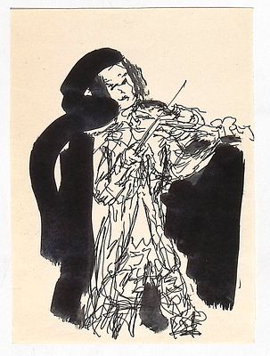 Фонвизин А.В. Скрипач. 1950-е гг. Бумага, тушь, перо. Лист 20,5х14,5 см. От наследников художника. 