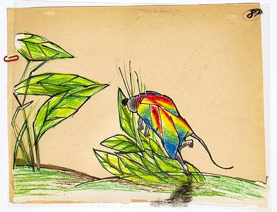 [Анимация]. Букашка. Неизвестный художник. Фаза движения. Целлулоид, тушь, заливочная краска. 