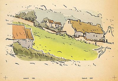 [Анимация]. Дёмин А.М. Деревня. Эскиз к мультфильму "Буатель" по новелле Ги де Мопассана. 2006 