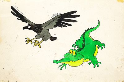 [Анимация]. Котёночкин А.В. Ворона и крокодил. Эскизы (варианты) персонажей к мультфильму В. 
