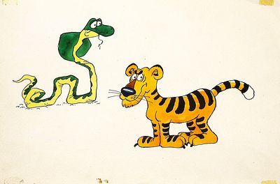 [Анимация]. Котёночкин А.В. Змея и тигр. Эскизы (варианты) персонажей к мультфильму В. 