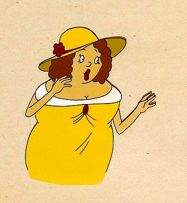 [Анимация]. Петров П.И. Дама в желтом. Фаза движения. Целлулоид, тушь, заливочная краска. Лист 