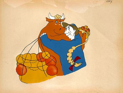 [Анимация]. Фёдорова Е.Ю. Любимая корова. Фаза движения. Целлулоид, тушь, заливочная краска. 