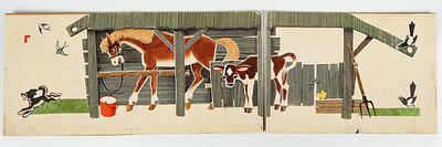 Андриевич В.В. Во дворе. Оригинал иллюстрации к книге Э. Мошковской "Гав-гав". Книжка-картинка 