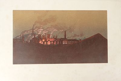 Ванеев П.И. Завод. 1960-е гг. Бумага, автолитография. Оттиск 23,5х41,6 см, лист 36,2х54,5 см. 
