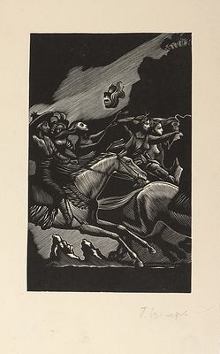 Ечеистов Г.А. Всадники. Иллюстрация к Гейне Г. Атта Троль. Сон в летнюю ночь. М.-Л. "Academia" 