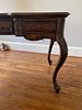 French Provincial Style Carved Dark-Stained Wood Desk or Console Table. 61 x 32 x 26 This piece Image - 6