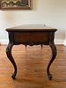 French Provincial Style Carved Dark-Stained Wood Desk or Console Table. 61 x 32 x 26 This piece Image - 13